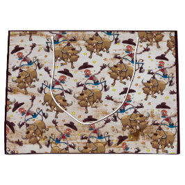 Rodeo-Cowboy-Stier-Reitland-Western Große Geschenktüte