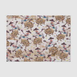 Rodeo-Cowboy-Stier-Reitland-Western Seidenpapier