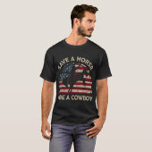Rodeo Cowboy Western Country Horse Usa Patriotic T-Shirt (Vorne ganz)