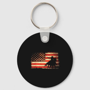 Rodeo Cowboy Western Country Pferd Usa Flagge 4. Schlüsselanhänger