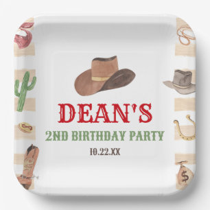 Rodeo Cowboy Western Wild West Birthday Party Pappteller