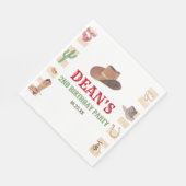Rodeo Cowboy Western Wild West Birthday Party Serviette (Ecke)