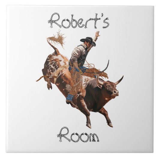 Rodeo-Cowboy-Zimmer Fliese (Vorderseite)