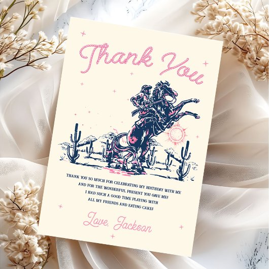 Rodeo Cowboy zum Geburtstag sammeln Danke Karte