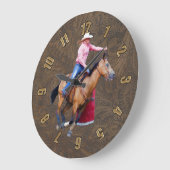 Rodeo Cowgirl Barrel Racing Imitate Leder Uhr (Winkel)