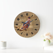 Rodeo Cowgirl Barrel Racing Western Themed Clock Große Wanduhr (Zuhause)