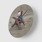 Rodeo Cowgirl Barrel Racing Western Themed Clock Runde Wanduhr (Winkel)