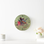 Rodeo Cowgirl Barrel Racing Western Themed Clock Runde Wanduhr (Zuhause)
