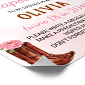 Rodeo Cowgirl Birthday Time Kapsel Schild (Ecke)