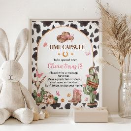 Rodeo Cowgirl Birthday Time Kapselunterschrift Poster