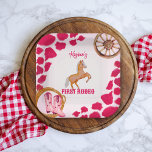 Rodeo Cowgirl Geburtstag rosa Kuh Muster pony Pappteller<br><div class="desc">Rodeo Cowgirl Geburtstag rosa Kuh Muster pony personalisierten Papier Teller.</div>