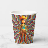 Rodeo+cowgirl+girl Pappbecher (Vorderseite)