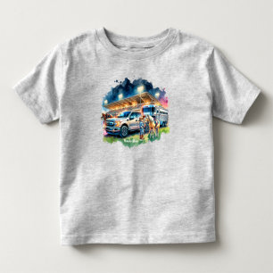 Rodeo Cowgirl mit Pferdewagen und Anhänger Kleinkind T-shirt