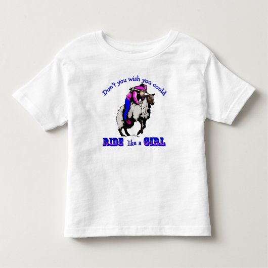 Rodeo Cowgirl Mutton Bustin" Ride wie ein Mädchen Kleinkind T-shirt (Vorderseite)