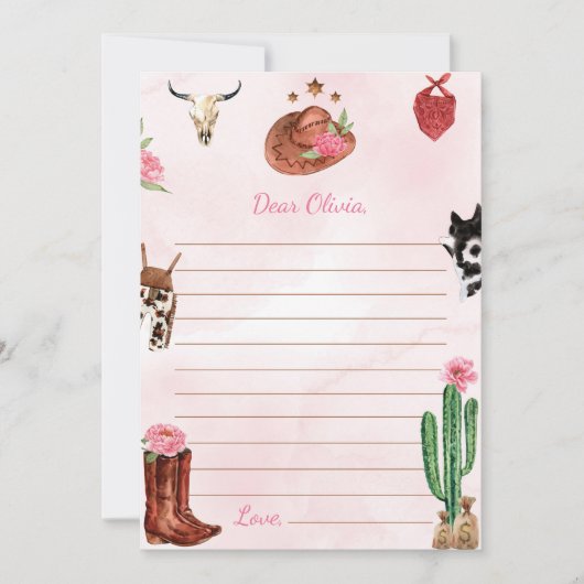 Rodeo Cowgirl Time Kapsel Notiz Karte (Vorderseite)