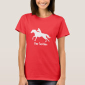 Rodeo-Cowgirl (tragender Sturzhelm) zu Pferd T-Shirt (Vorderseite)