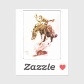 Rodeo Cowgirl (von C.M. Russell) Aufkleber (Blatt)