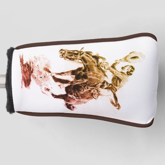 Rodeo Cowgirl (von C.M. Russell) Golf Headcover (Vorderseite)