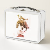 Rodeo Cowgirl (von C.M. Russell) Metall Brotdose (Vorderseite)