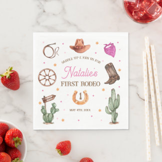 Rodeo Cowgirl western Birthday Party Serviette