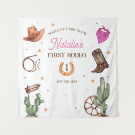 Rodeo Cowgirl western Birthday Party Wandteppich