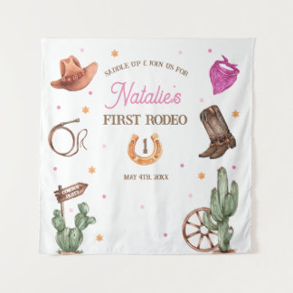 Rodeo Cowgirl western Birthday Party Wandteppich