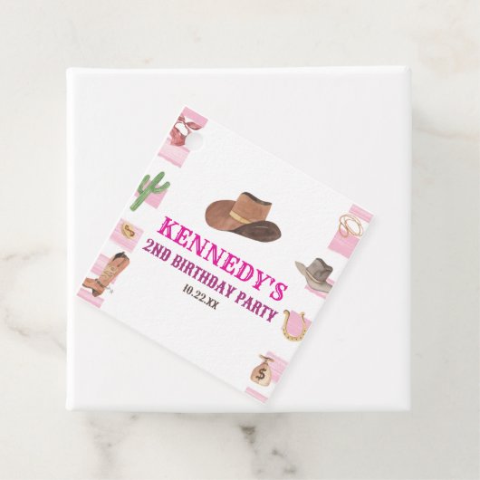 Rodeo Cowgirl Western Wild West Birthday Party Geschenkanhänger (Beispiel)