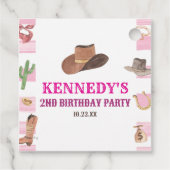 Rodeo Cowgirl Western Wild West Birthday Party Geschenkanhänger (Rückseite)