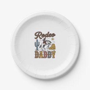 Rodeo Daddy Vintage Western Cowboy Hemd Design_1 Pappteller