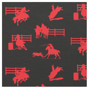 Rodeo-Ereignis-Western-Cowboy-Cowgirl-Pferd Stoff