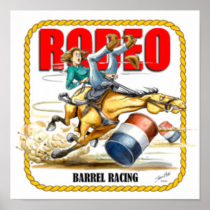 Rodeo-Fass-Rennläufer Poster