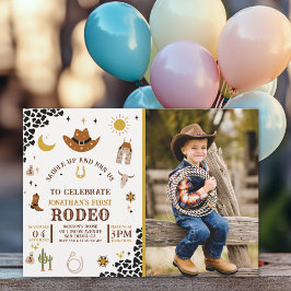 Rodeo First Birthday, Photo Cowboy Birthday Boy Einladung