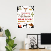 Rodeo Geburtstag 1. Rodeo Willkommen Poster (Heimbüro)