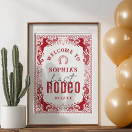 Rodeo Geburtstagsparty Begrüßungszeichen - Roter W Poster