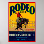 Rodeo Gemüse LabelSalinas, CA Poster (Vorne)