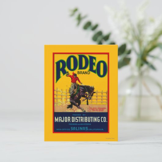 Rodeo Gemüse LabelSalinas, CA Postkarte (Stehend Vorderseite)