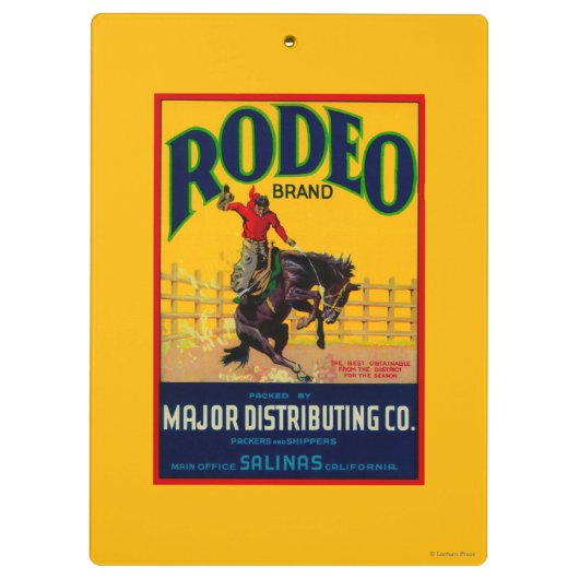 Rodeo GemüseLabelSalinas, CA Klemmbrett (Rückseite)