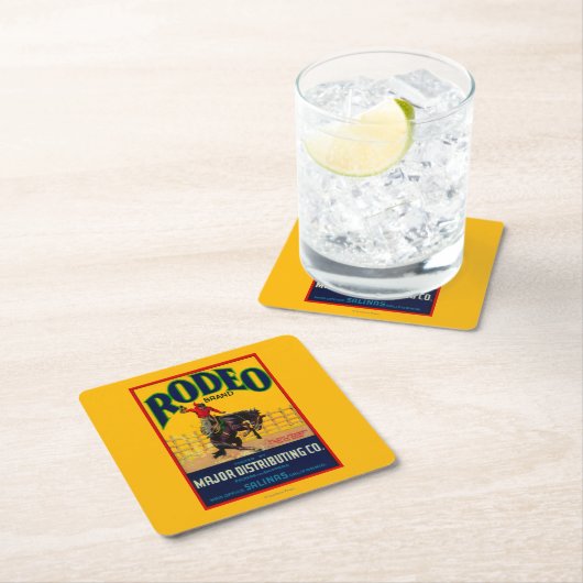 Rodeo GemüseLabelSalinas, CA Rechteckiger Pappuntersetzer (Vor Ort)