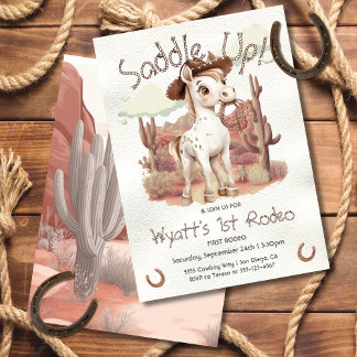 Rodeo Gepunktetes Pferd Cowboy zum Geburtstag Einladung