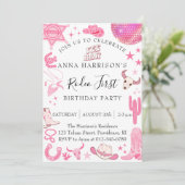 Rodeo Girl Birthday Party Einladung (Stehend Vorderseite)