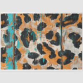 Rodeo Glam Turquoise Leopard Print Decoupage Seidenpapier (Vorderseite)