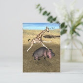 Rodeo Hippo Postkarte (Stehend Vorderseite)