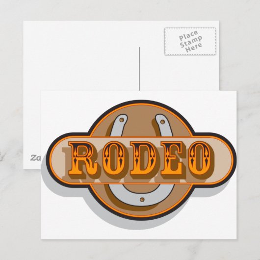 Rodeo Horseshoe Postkarte (Vorne/Hinten)