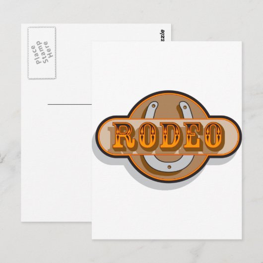 Rodeo Horseshoe Postkarte (Vorne/Hinten)