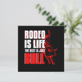Rodeo ist Life Bull Riding Cowboy Country Geschenk Einladung (Stehend Vorderseite)