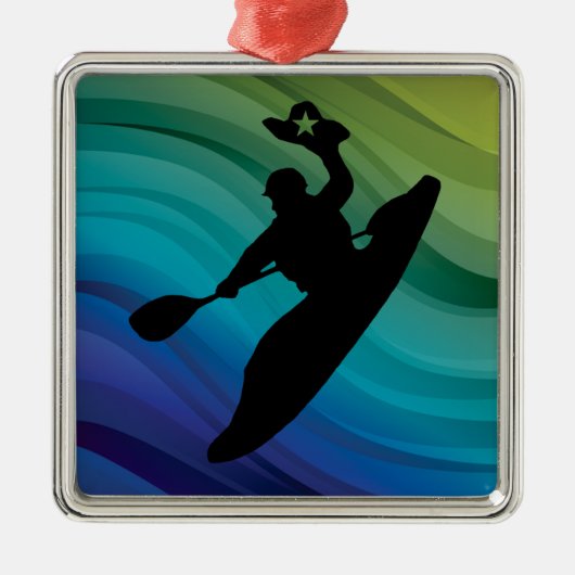 Rodeo Kayak Silbernes Ornament (Vorne)