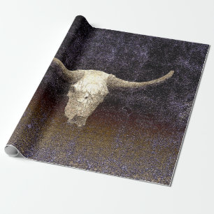 Rodeo Lila Braun Kunst Textur Rustikaler Stierschä Geschenkpapier