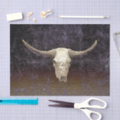 Rodeo Lila Brown Art Textur Rustikaler Bull Skull Seidenpapier (Handwerk)