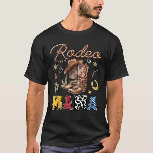 Rodeo Mama Western Cowboy Birthday Matching Family T-Shirt (Vorderseite)