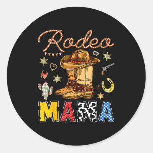 Rodeo Mama Western Geburtstag Cowboy passende Fami Runder Aufkleber